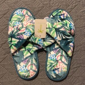 Tropical Print Slipper Sandals L/XL
